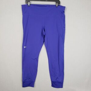 Under Armour Size 2XL Cold Gear Compression Leggings Solid Purple Running Gym